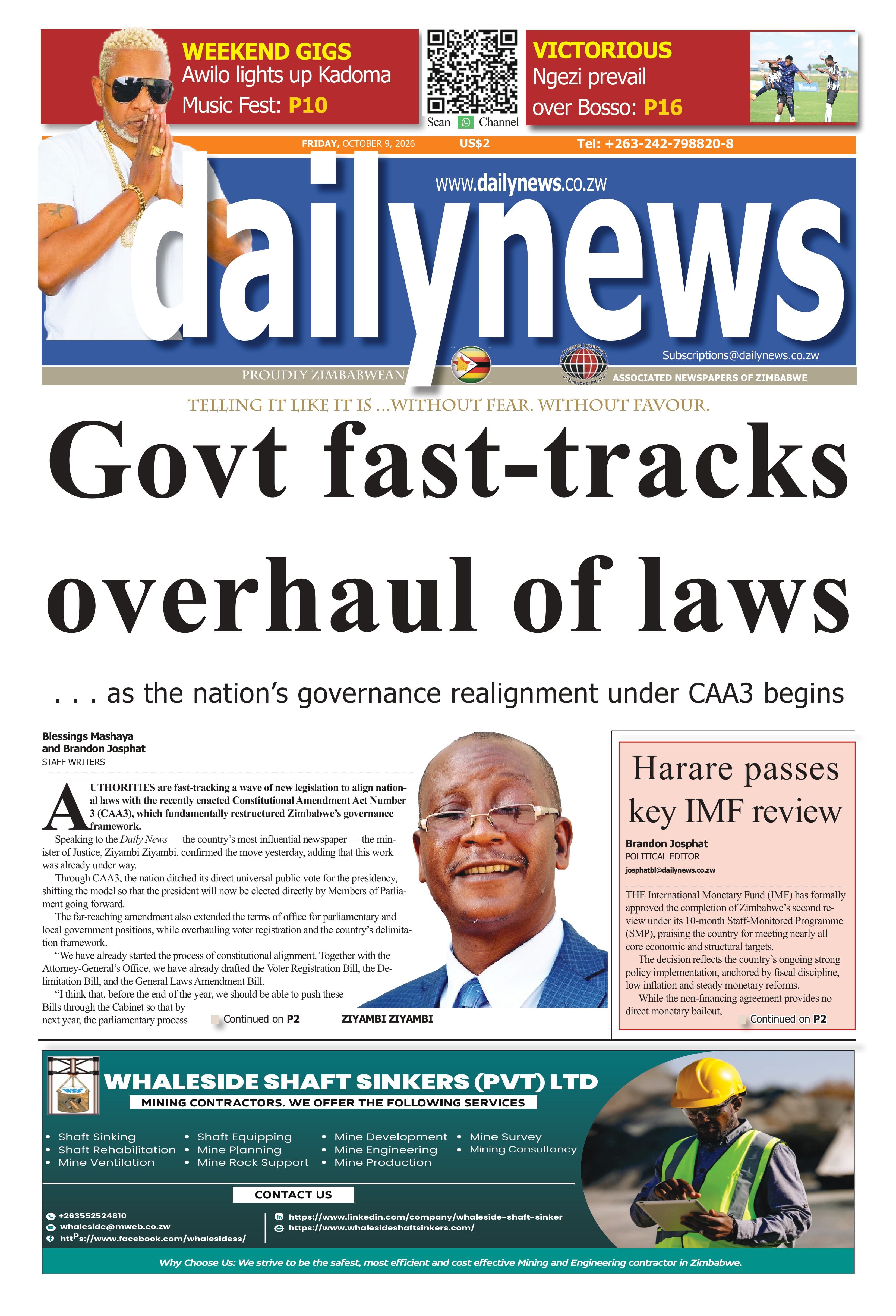 Friday 9 October 2026